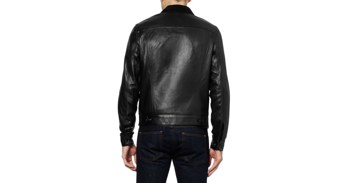 Lyst Todd Snyder Nubuck Trimmed Leather Jacket In Black For Men