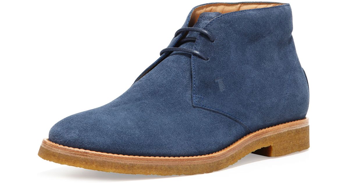 chukka boots blue suede