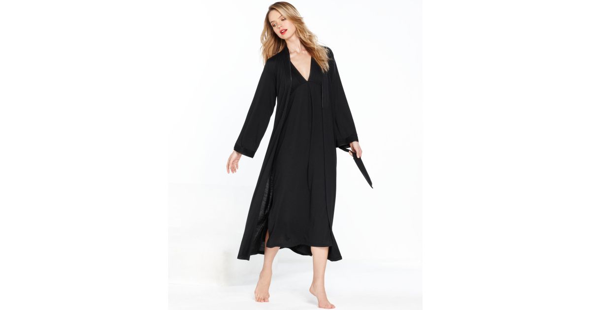 Jones New York Polyester Rayon Robe in Black | Lyst