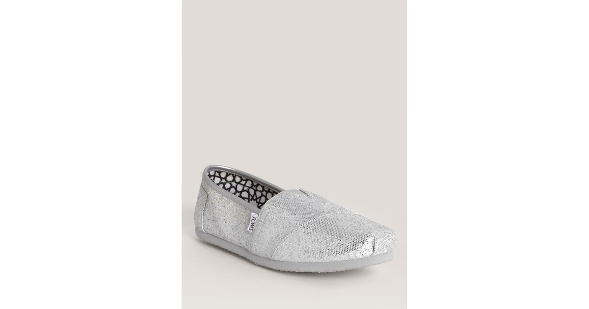 toms silver glitter