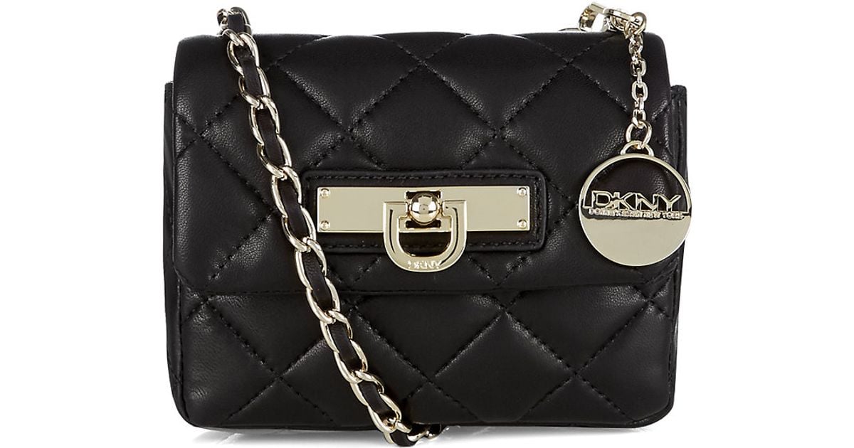 Dkny Quilted Nappa Mini Crossbody Bag in Black Lyst