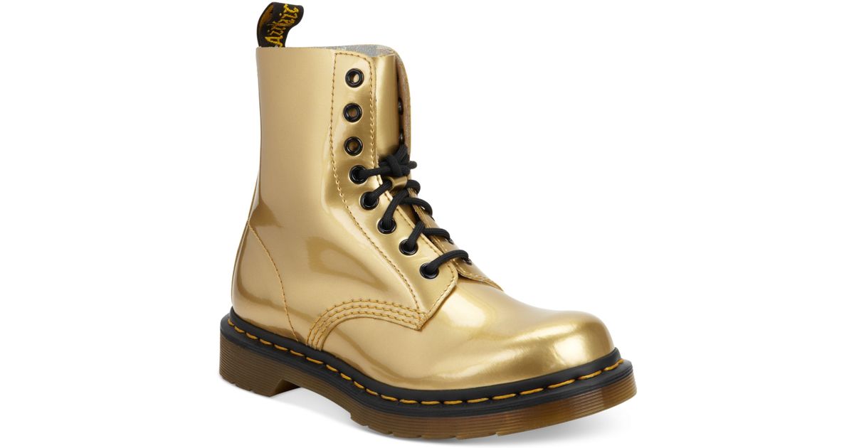 Dr. Martens Ankle Boots in Gold Metallic (Metallic) Lyst