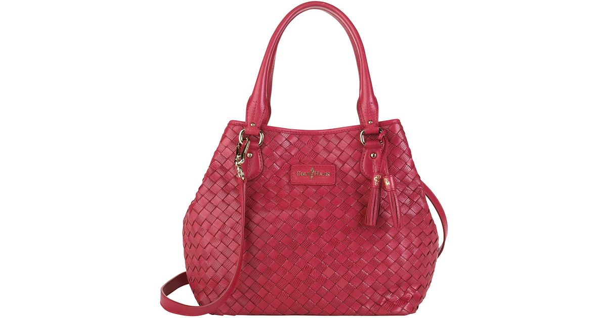 Lyst Cole Haan Nora Woven Serena Tote Bag Red In