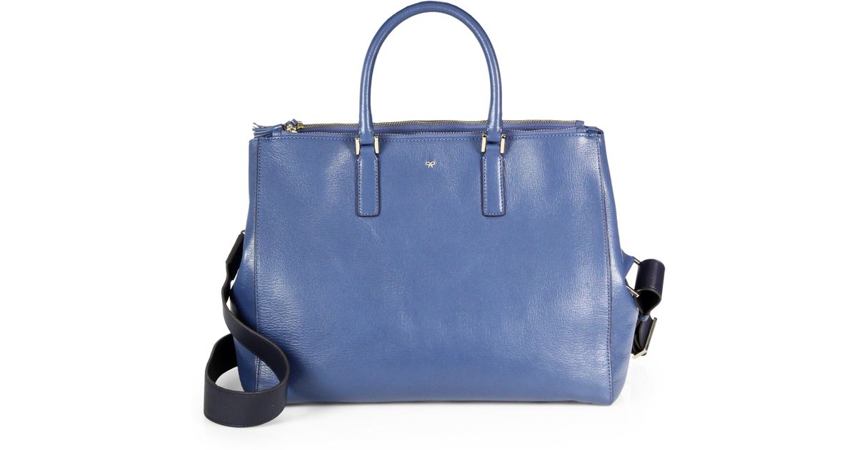 Anya Hindmarch Ebury Capra Shoulder Bag in Blue - Lyst