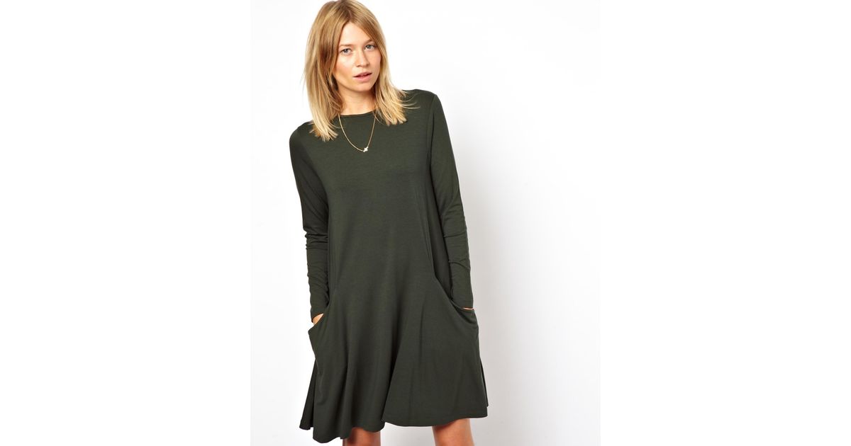 ASOS Swing Dress With Pockets And Long 
