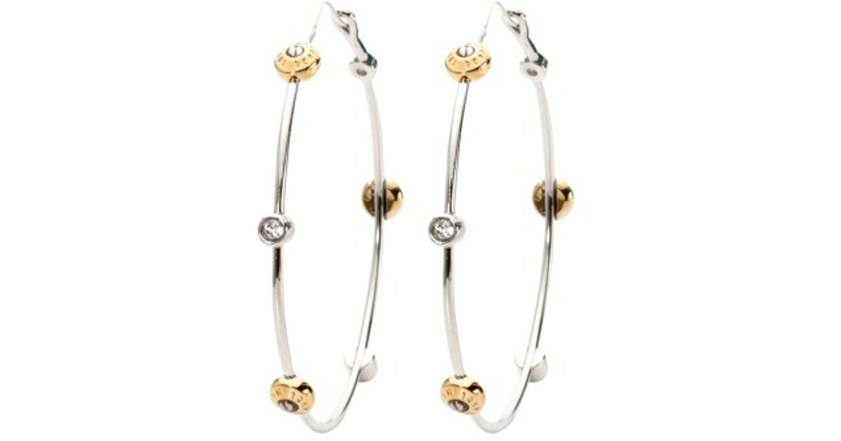 Lyst Henri Bendel Multi Rivet Hoop Earring In Metallic