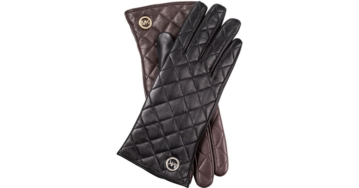 michael kors quilted leather gloves