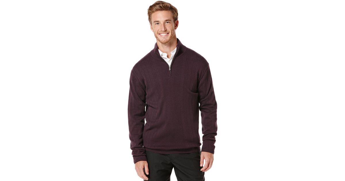 perry ellis quarter zip sweater