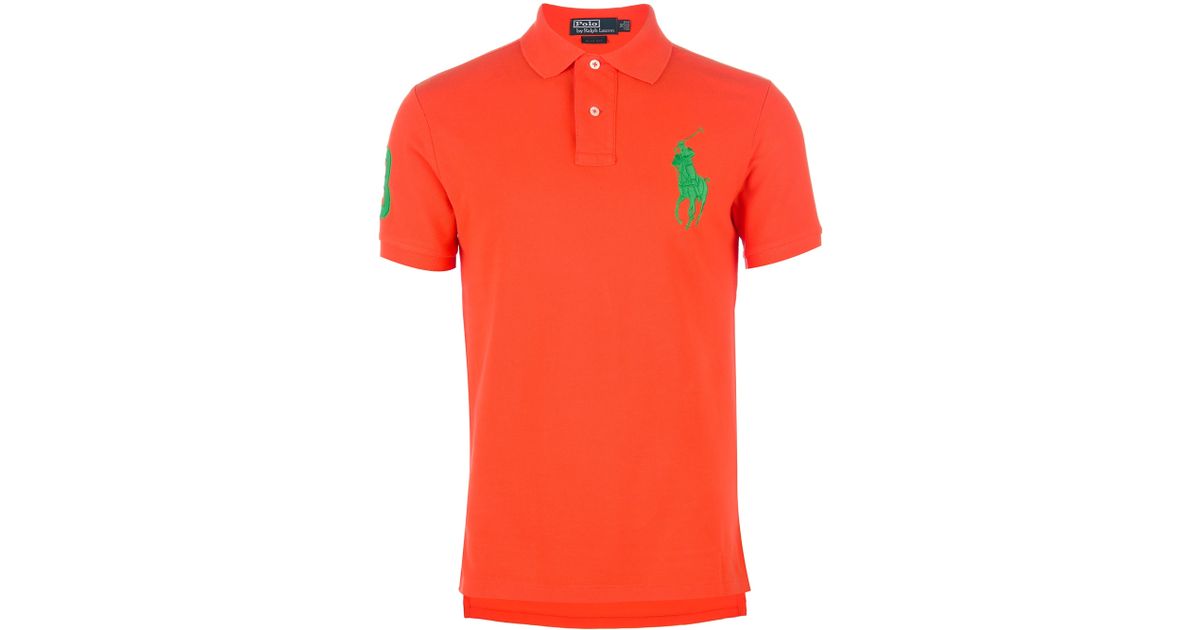 Polo Ralph Lauren Large Logo Polo Shirt in Orange for Men | Lyst