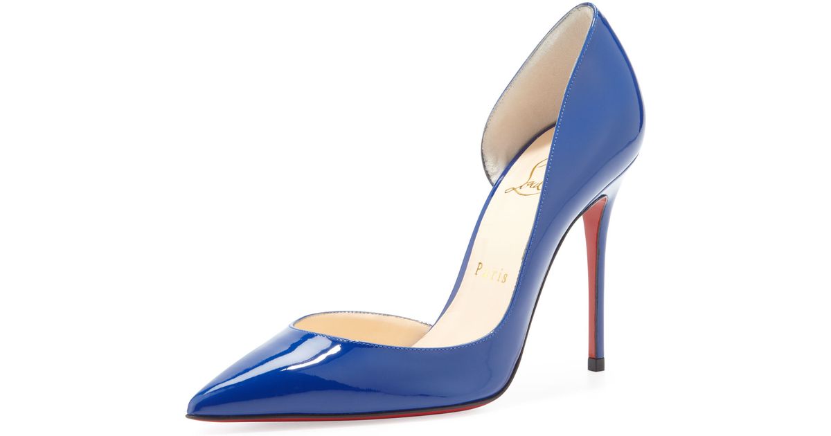 Christian Louboutin Iriza Patent Pointy Red Sole Dorsay Pump Neptune in ...