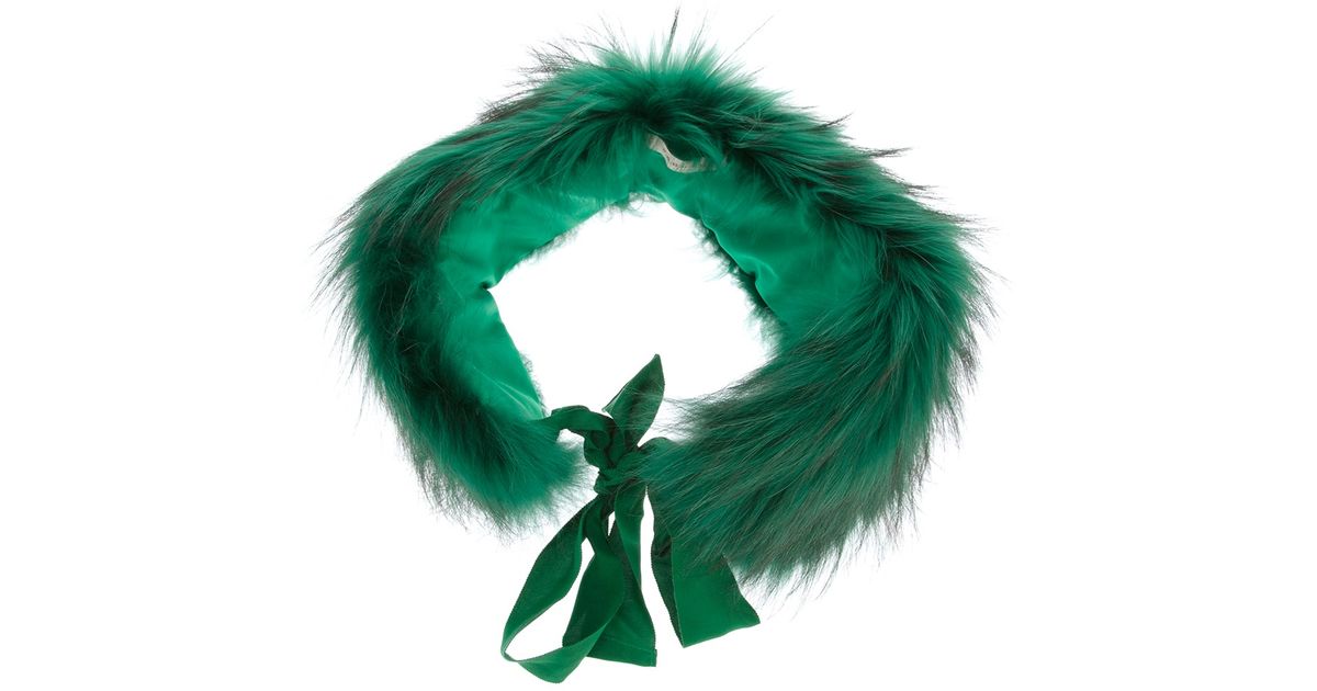 green fur shawl