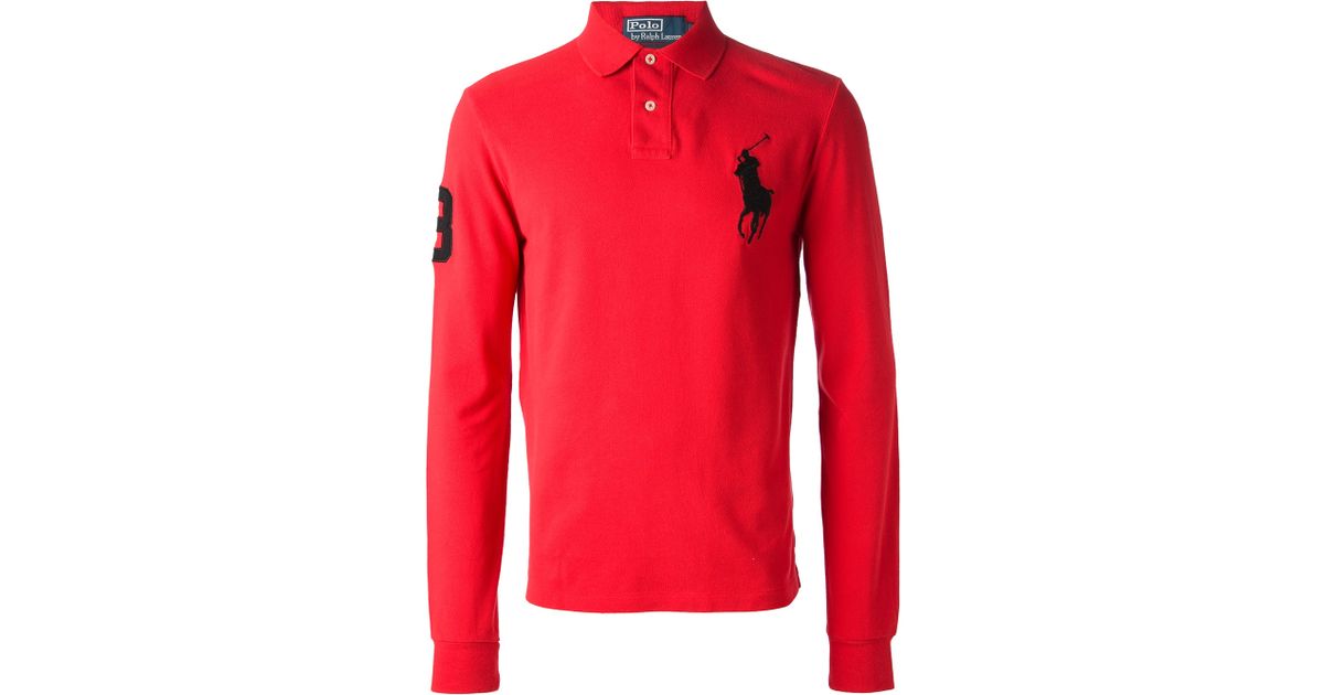 Polo Ralph Lauren Long Sleeve Polo Shirt in Red for Men Lyst