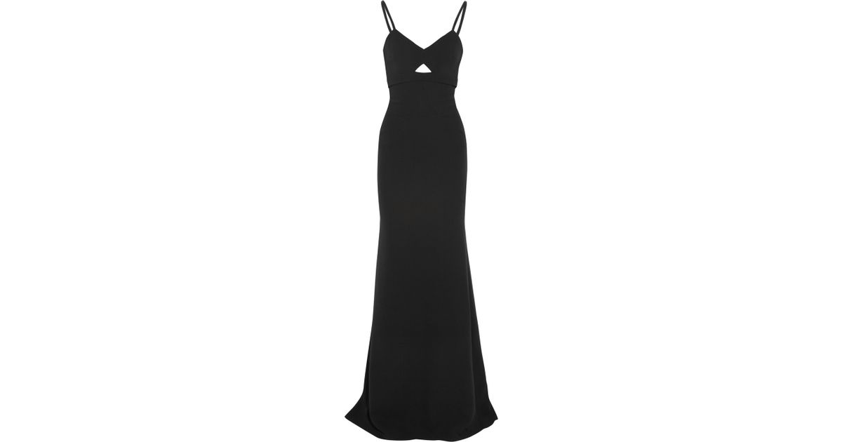 Lyst - Victoria beckham Cutout Silk And Wool-Blend Gown in Black