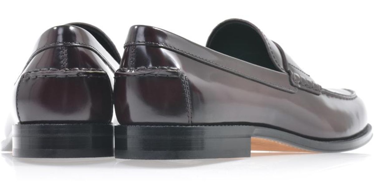 tods burgundy loafers