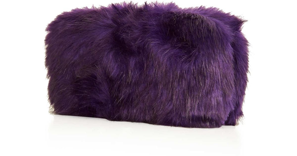 purple fur bag