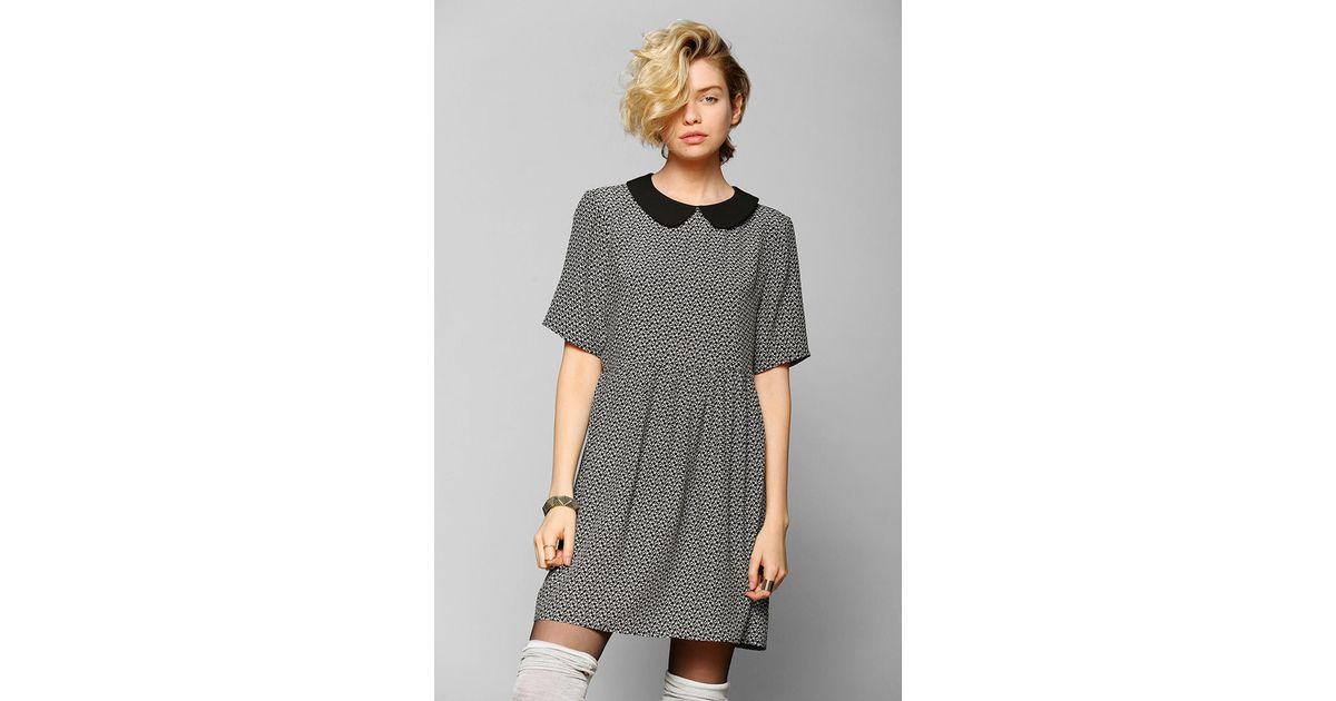 Urban Outfitters Contrast Collar Babydoll Dress Lyst