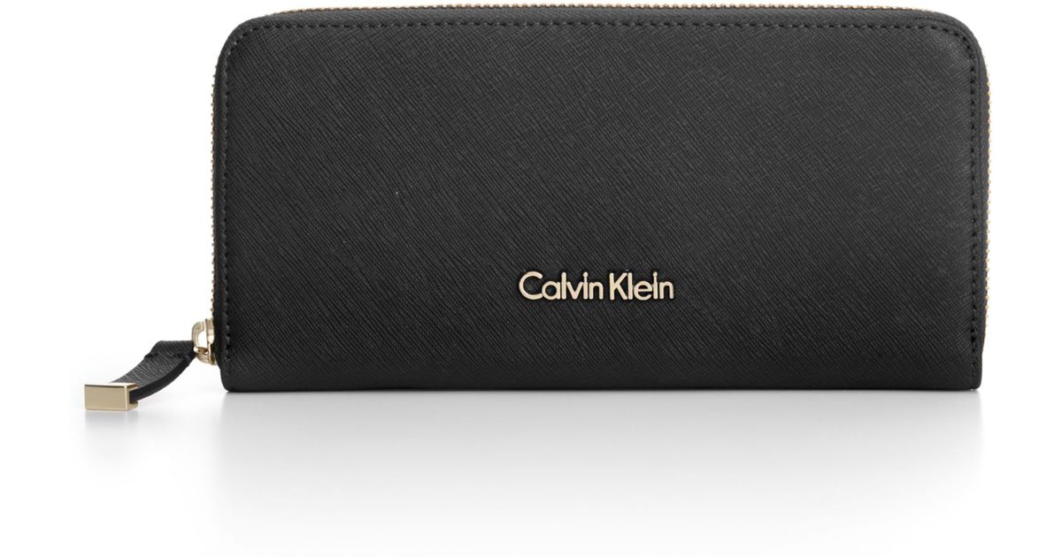 calvin klein zip around purse