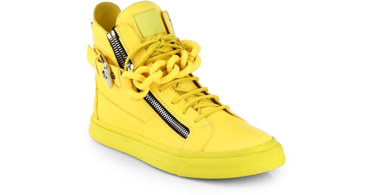 Giuseppe Zanotti Tonal Chain Sneakers in Yellow for Men - Lyst