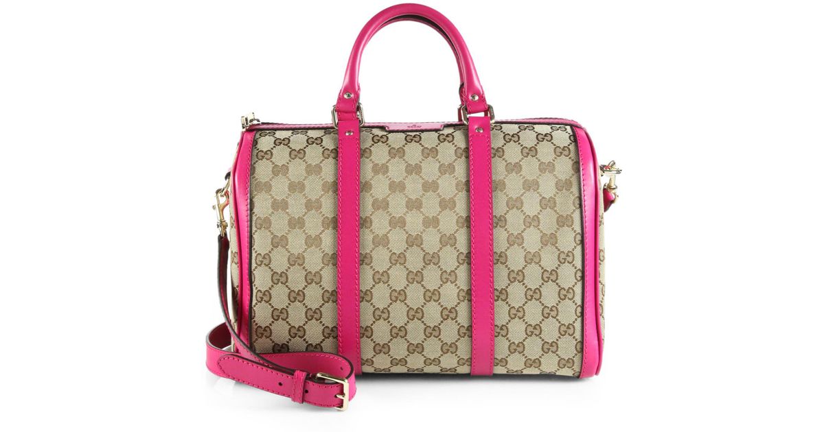 Gucci Vintage Web Original GG Canvas Boston Bag in Bright Pink (Pink) - Lyst