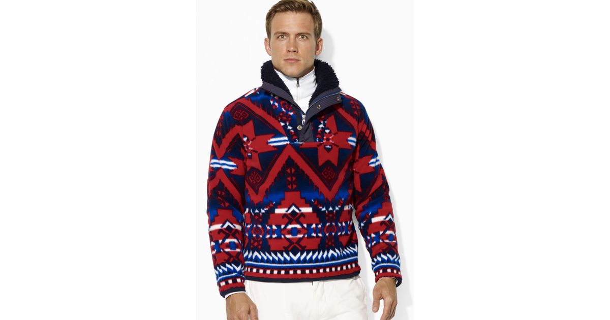 polo ralph lauren fleece mockneck pullover