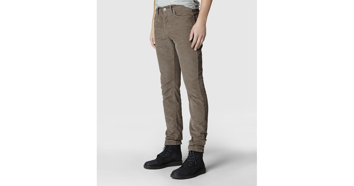 AllSaints Corduroy Iggy Jeans in Khaki 