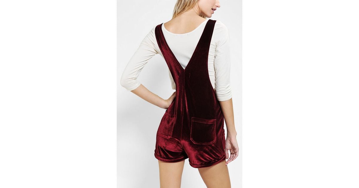 maroon overall shorts