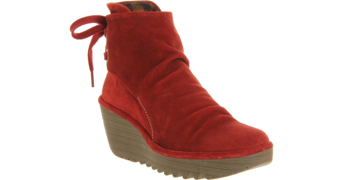 fly red ankle boots