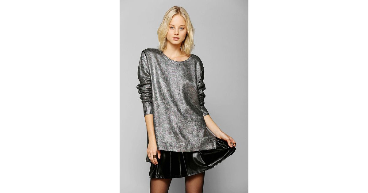 Urban Outfitters Holographic Sweater in Black - Lyst