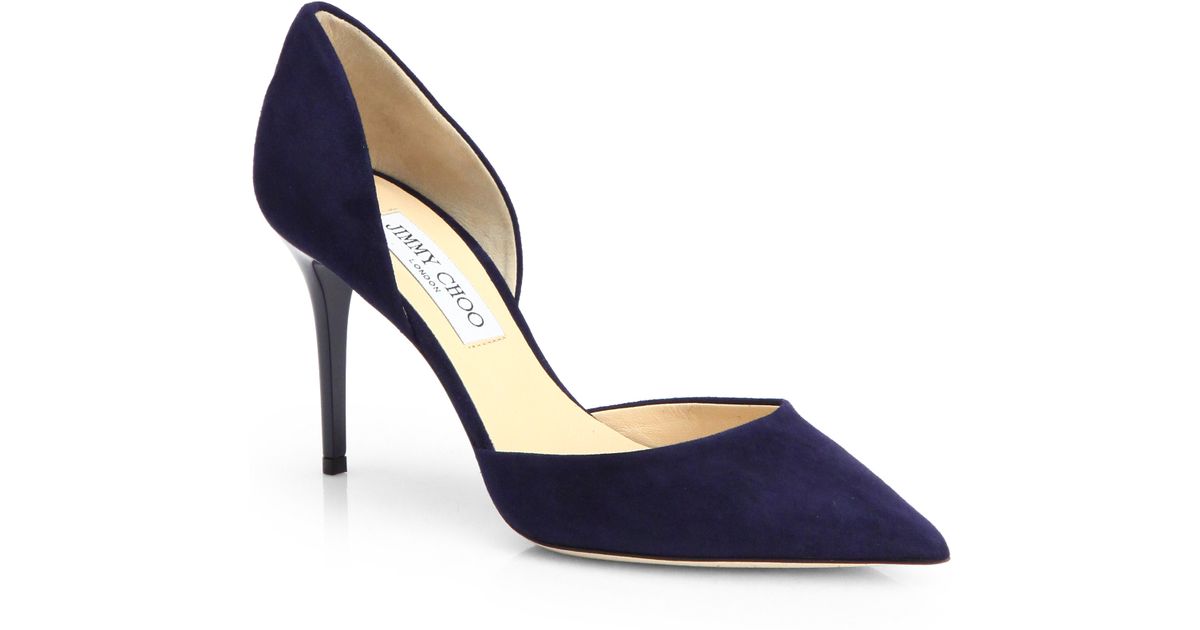 Jimmy Choo Addison Suede D'orsay Pumps in Blue | Lyst