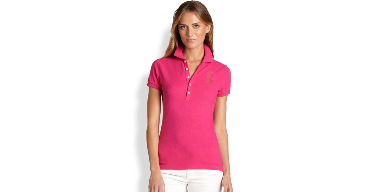pink big pony polo shirt