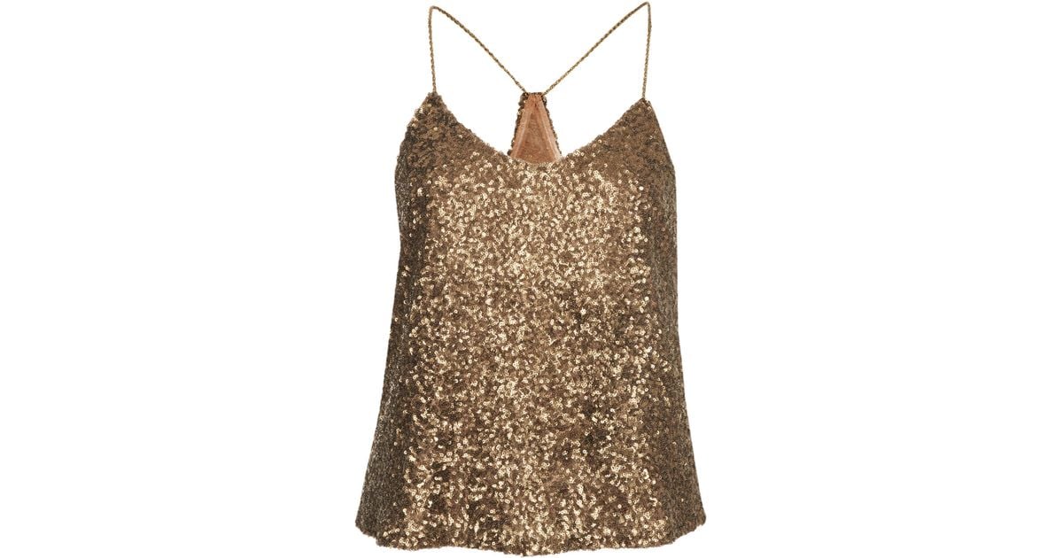 gold sequin vest top