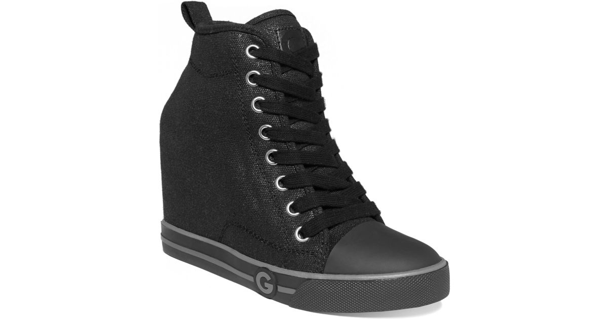 sneaker wedges guess