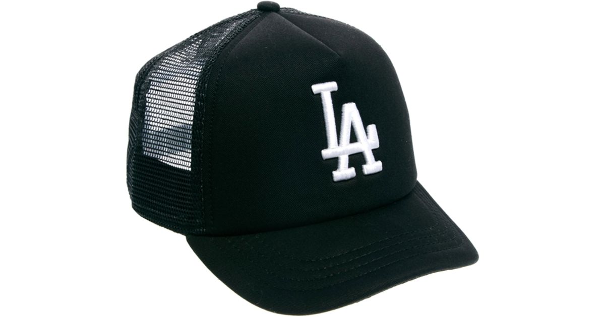 KTZ La Dodgers Trucker Snapback Cap in Black | Lyst