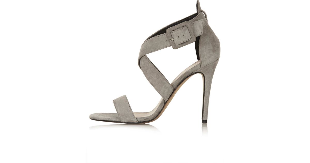 TOPSHOP Rustle Suede Strappy Heels in 