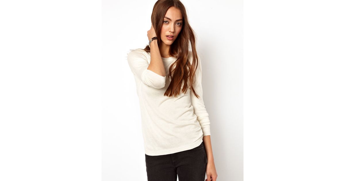 Lyst Asos Whistles Annie Sparkle Sweater in White