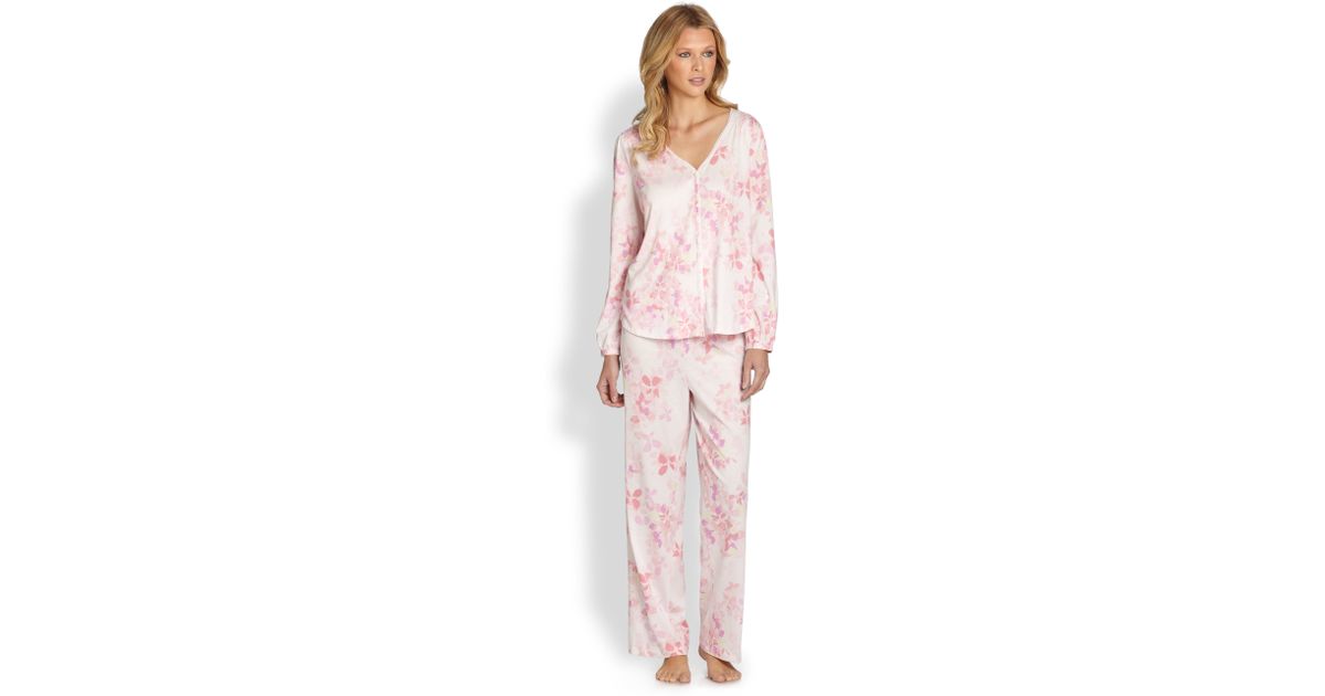 Cottonista Pima Cotton Knit Pajamas in Pink Lyst