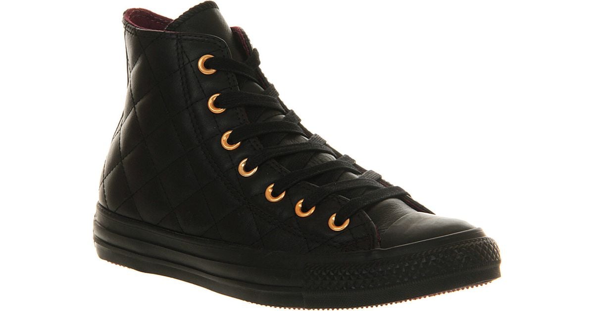 black quilted converse high tops