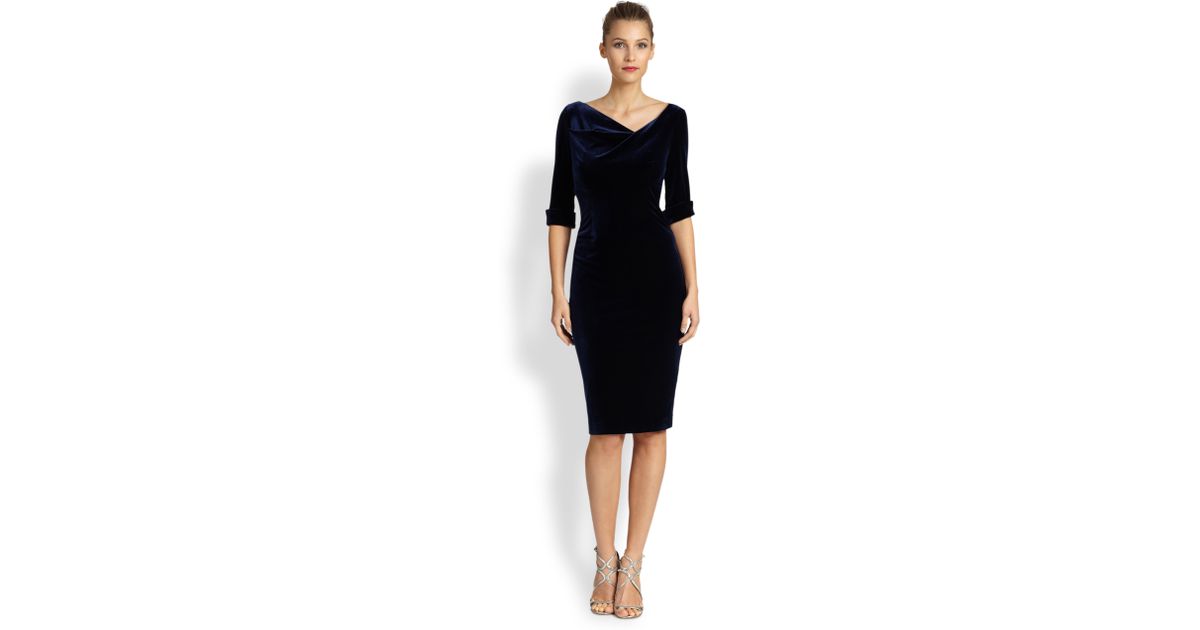 black halo navy dress