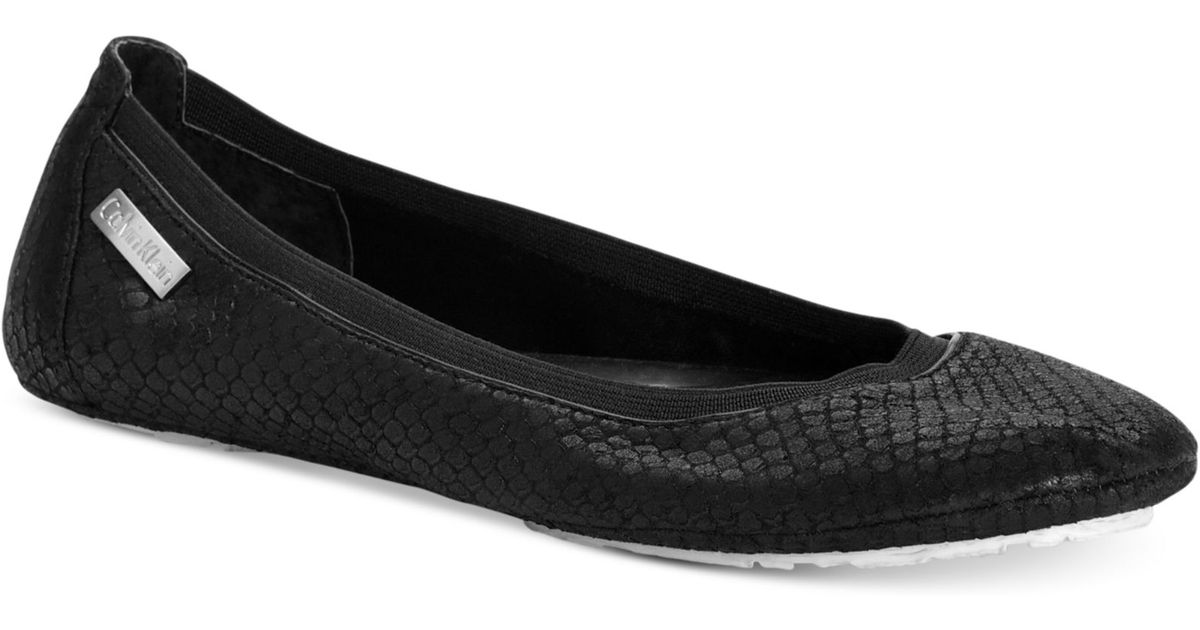 calvin klein snakeskin flats