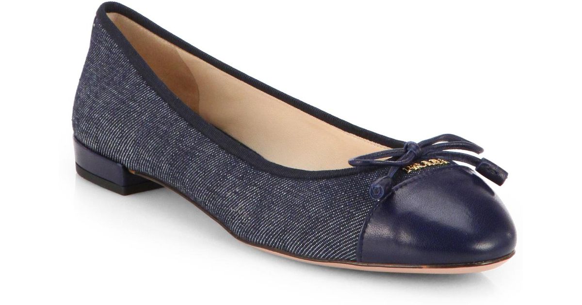 denim ballet flats