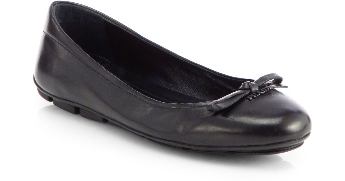 prada black ballet flats