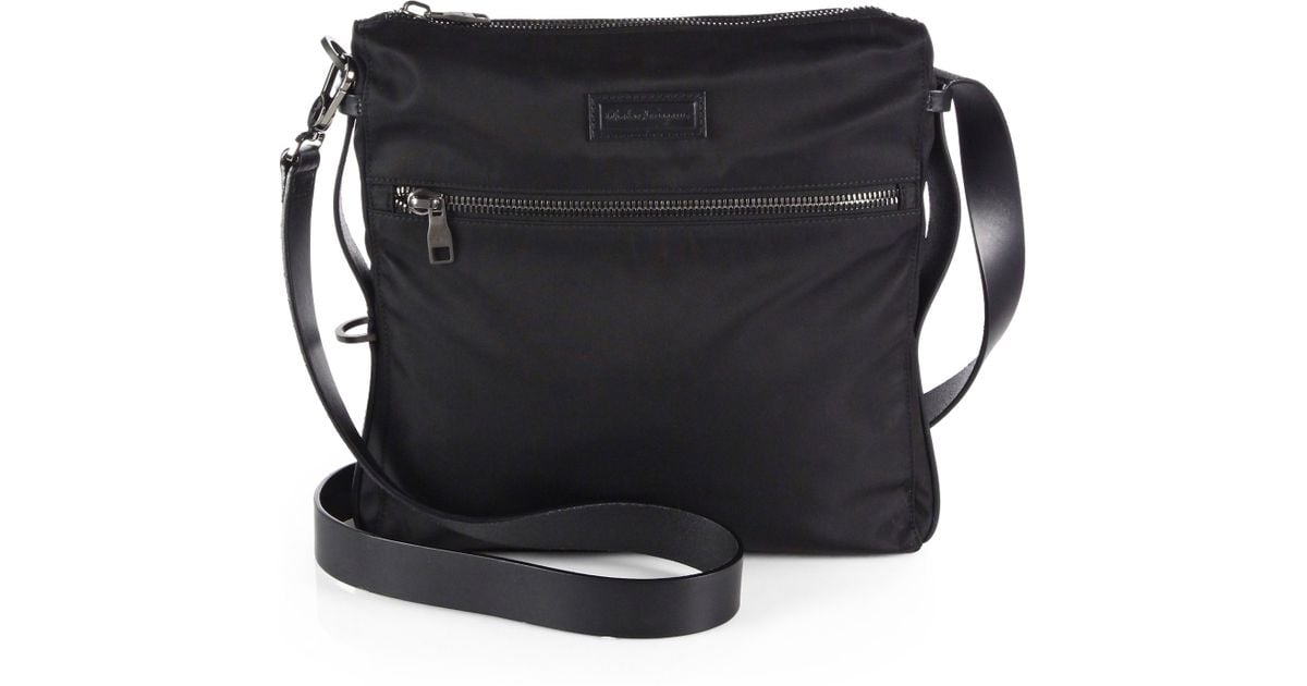 black nylon crossbody purse