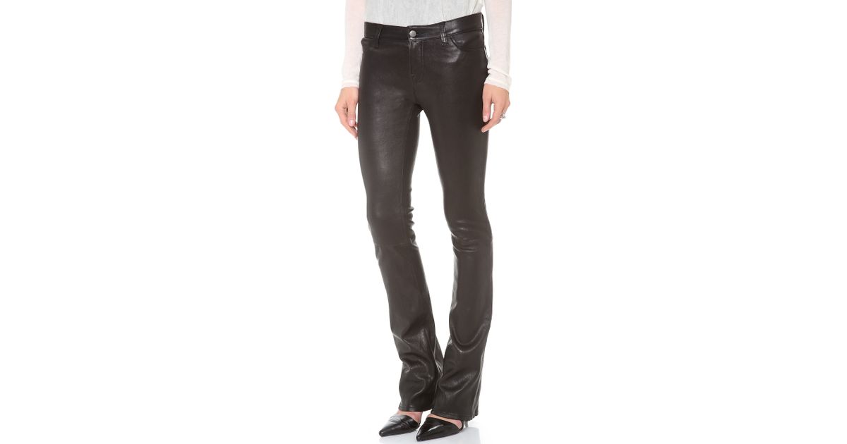 J Brand Brooke Leather Bootcut Pants in Black - Lyst