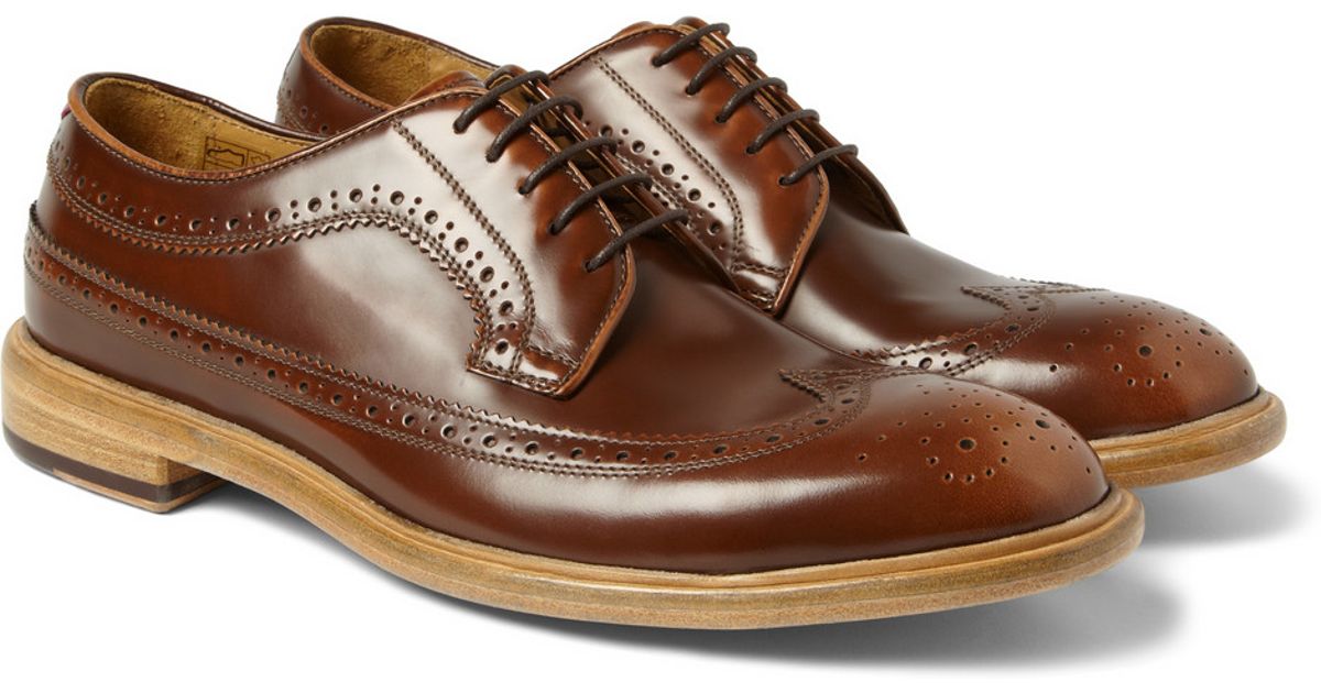 Paul Smith Lincoln Leather Longwing Brogues in Brown for