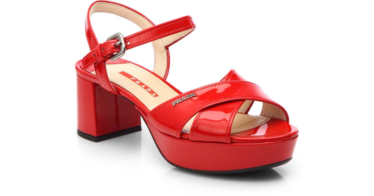 red platform sandals