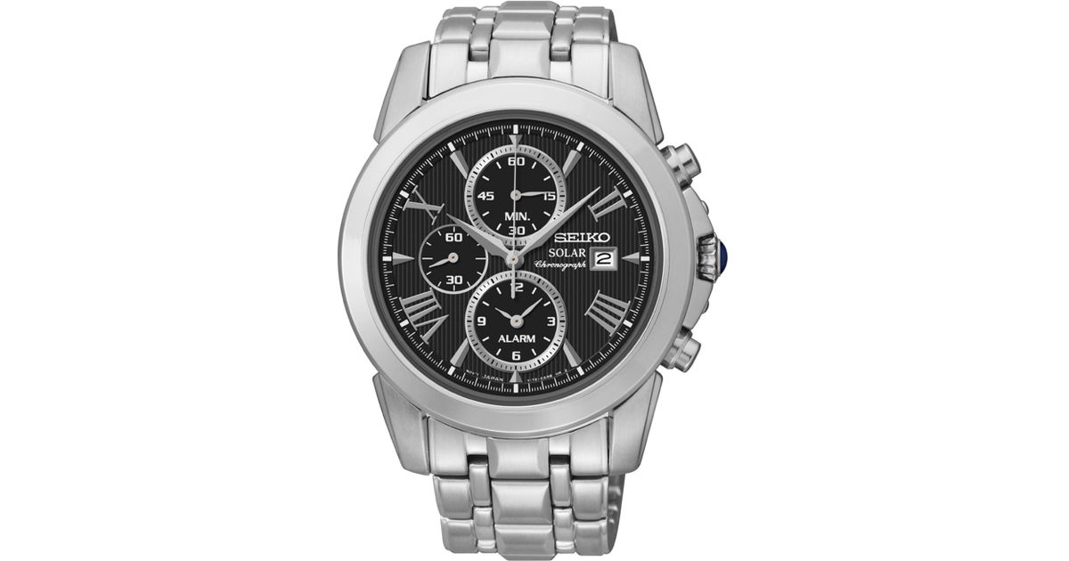 seiko men's le grand sport solar alarm chronograph watch