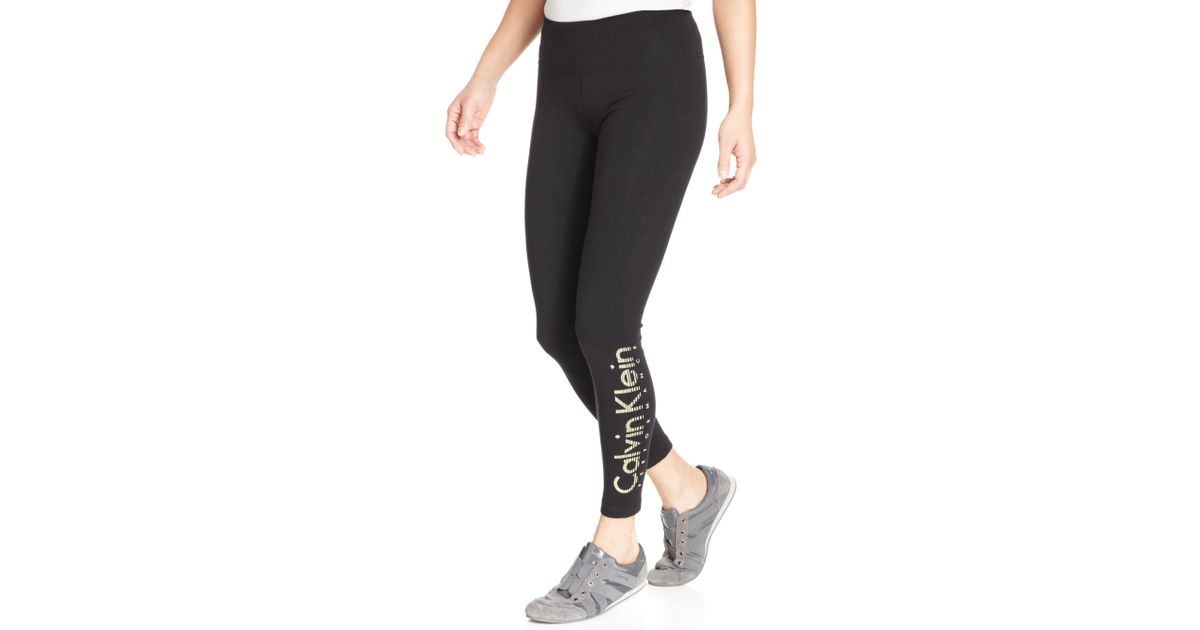 calvin klein logo leggings black