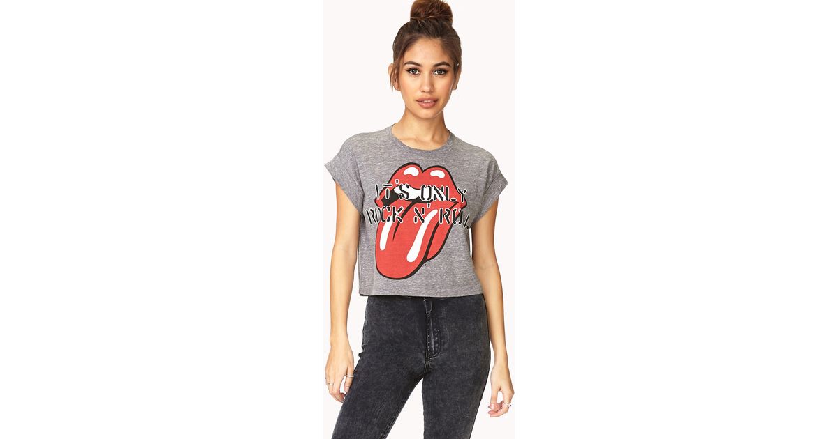 Roll Cropped Tee in Heather Grey 