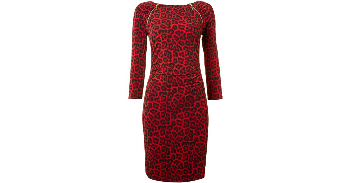 Red Leopard Print Dress