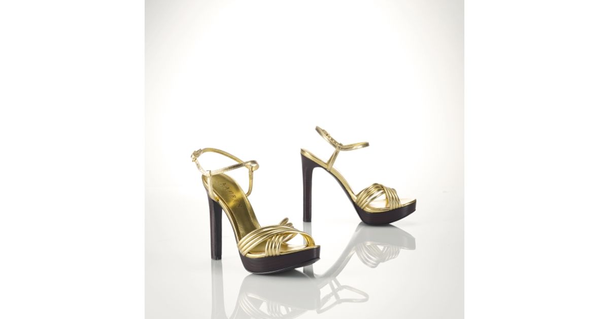 ralph lauren gold heels